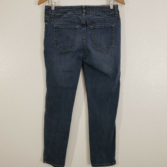 Chico's Jeans Platinum Denim Ultimate Fit Slim Leg Ankle Crop Size 0 29x27‎ Blue - Picture 9 of 11